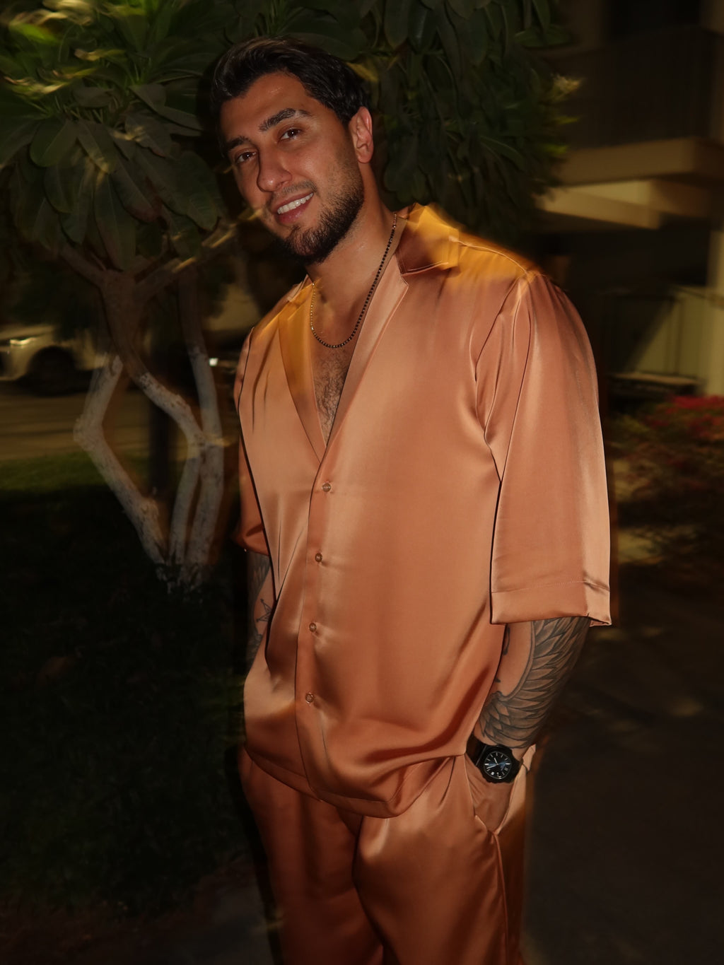 Bronze Gold Silk Set