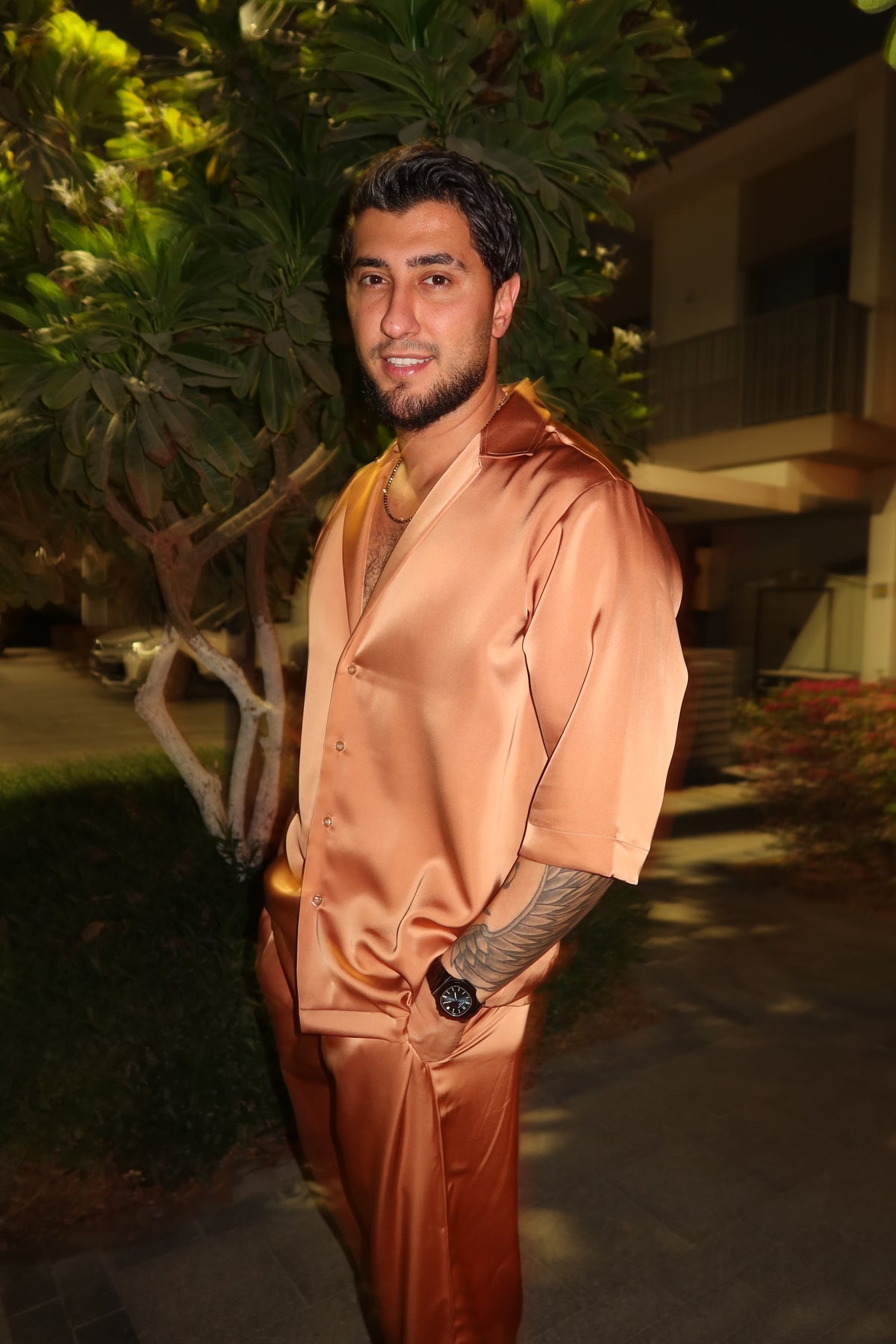 Bronze Gold Silk Set