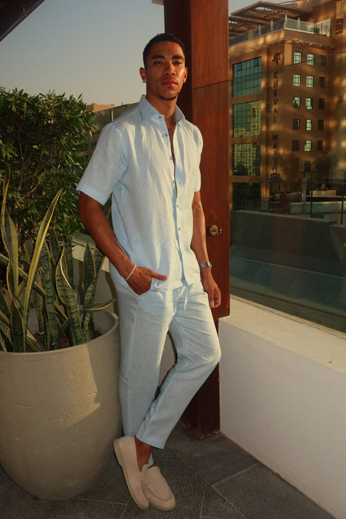 Baby Blue Linen Set