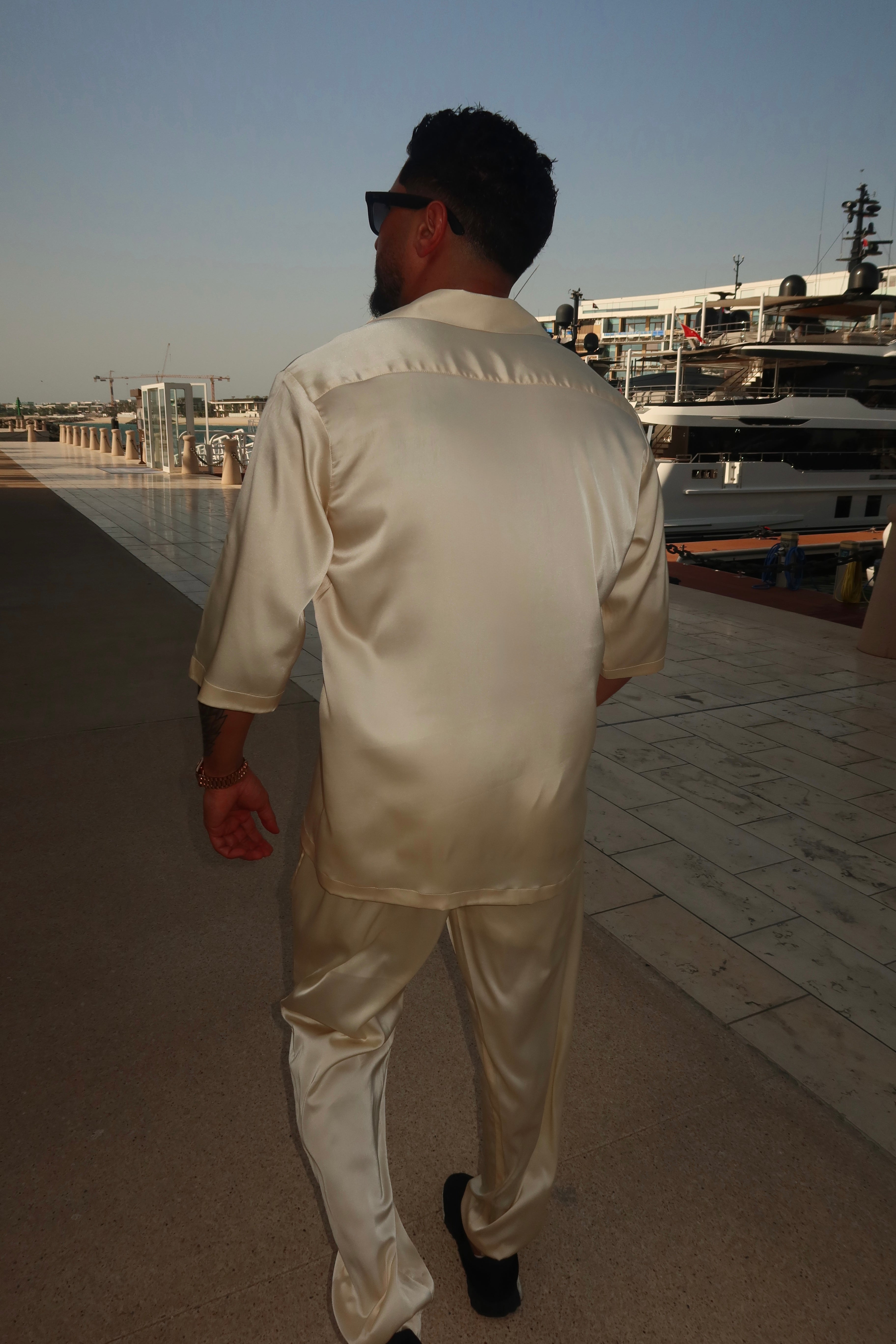 Cream silk set